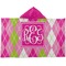 Pink & Green Argyle Kids Hooded Towel (Personalized)