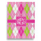 Pink & Green Argyle House Flags - Double Sided - FRONT