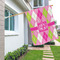 Pink & Green Argyle House Flags - Double Sided - LIFESTYLE