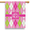 Pink & Green Argyle House Flags - Single Sided - PARENT MAIN