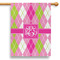 Pink & Green Argyle 28" House Flag (Personalized)