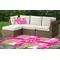 Pink & Green Argyle Outdoor Mat & Cushions