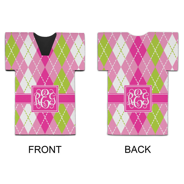 Pink & Green Argyle Jersey Bottle Cooler - APPROVAL