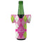 Pink & Green Argyle Jersey Bottle Cooler - FRONT (on bottle)