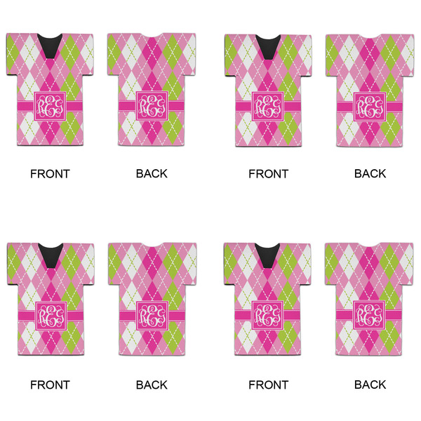 Pink & Green Argyle Jersey Bottle Cooler - Set of 4 - APPROVAL