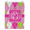 Pink & Green Argyle Jewelry Gift Bag - Matte - Front