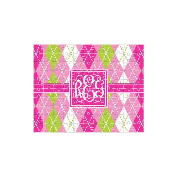 Custom Pink & Green Argyle 110 pc Jigsaw Puzzle (Personalized)