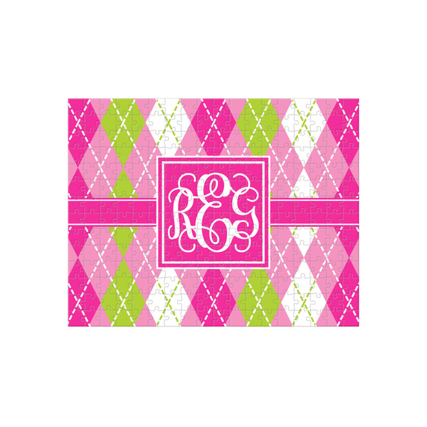 Custom Pink & Green Argyle 252 pc Jigsaw Puzzle (Personalized)