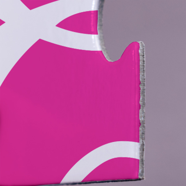 Pink & Green Argyle Jigsaw Puzzle 30 Piece  - Close Up