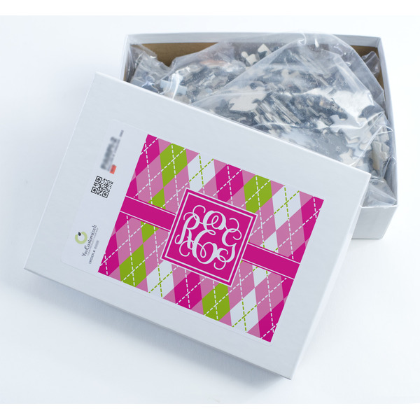 Pink & Green Argyle Jigsaw Puzzle 500 Piece - Box
