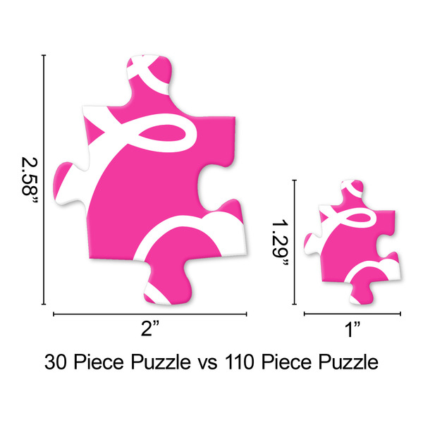 Pink & Green Argyle Jigsaw Puzzle - Piece Comparison