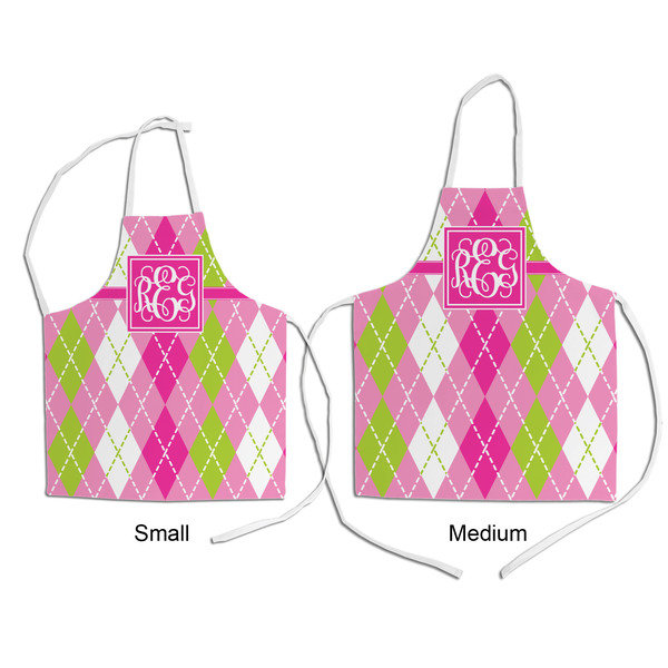 Pink & Green Argyle Kid's Aprons - Comparison