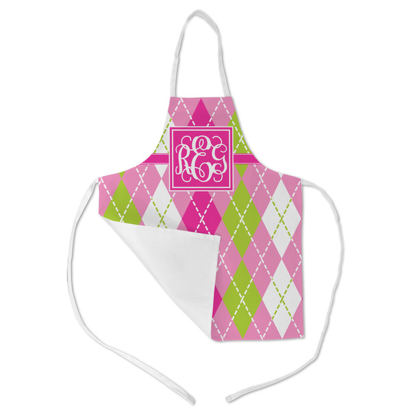 Pink & Green Argyle Kid's Aprons - Medium - Main (med/lrg)