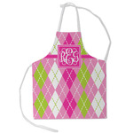 Pink & Green Argyle Kid's Apron - Small (Personalized)