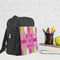 Pink & Green Argyle Kid's Backpack - Lifestyle