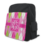 Pink & Green Argyle Preschool Backpack (Personalized)
