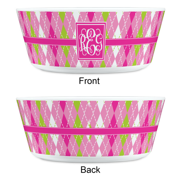 Pink & Green Argyle Kids Bowls - APPROVAL