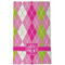 Pink & Green Argyle Kitchen Towel - Poly Cotton - Full Front