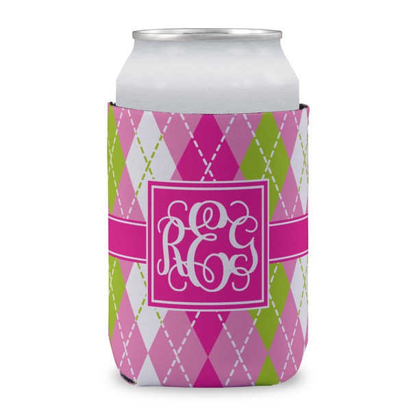 Pink & Green Argyle Can Sleeve
