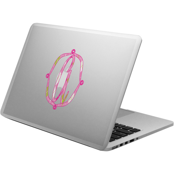 Custom Pink & Green Argyle Laptop Decal (Personalized)