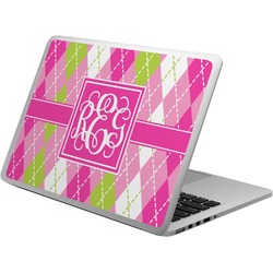 Pink & Green Argyle Laptop Skin - Custom Sized (Personalized)