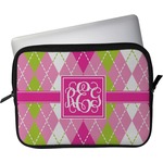 Pink & Green Argyle Laptop Sleeve / Case - 15" (Personalized)