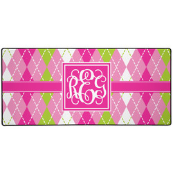 Pink & Green Argyle 3XL Gaming Mouse Pad - 35" x 16" (Personalized)