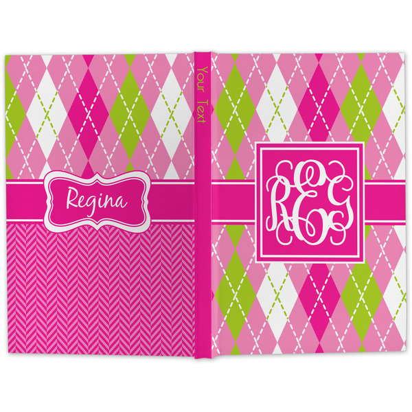 Pink & Green Argyle Large Hard Cover Journal - Apvl