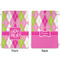 Pink & Green Argyle Large Laundry Bag - Front & Back View