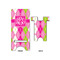 Pink & Green Argyle Large Phone Stand - Front & Back