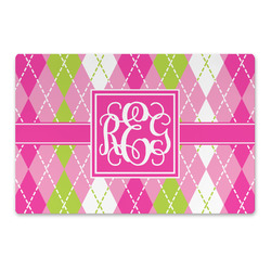 Pink & Green Argyle Large Rectangle Car Magnet (Personalized)