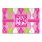 Pink & Green Argyle Large Rectangle Car Magnets- Front/Main/Approval