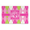 Pink & Green Argyle Large Rectangle Car Magnet (Personalized)