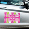Pink & Green Argyle Large Rectangle Car Magnets- In Context