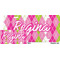 Pink & Green Argyle License Plate (Sizes)