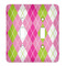 Pink & Green Argyle Light Switch Cover (2 Toggle Plate)