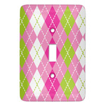 Pink & Green Argyle Light Switch Cover