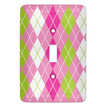 Pink & Green Argyle Light Switch Cover (Single Toggle)