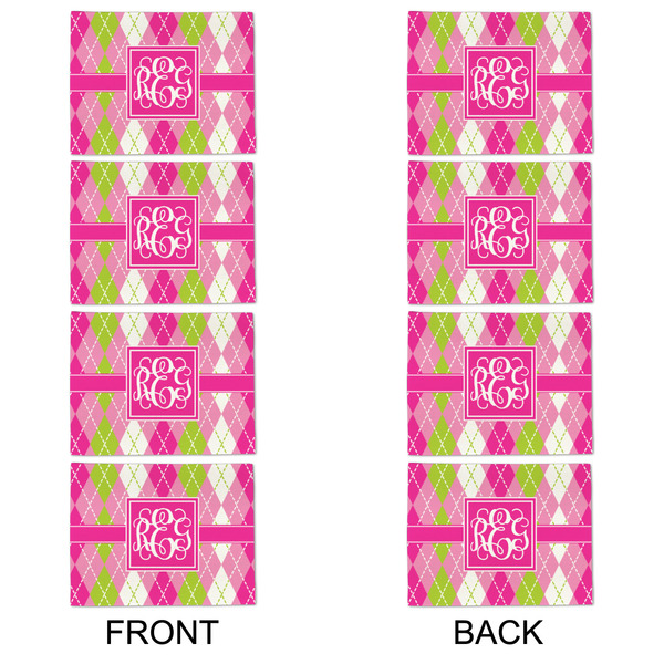 Pink & Green Argyle Linen Placemat - APPROVAL Set of 4 (double sided)