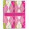Pink & Green Argyle Linen Placemat - Folded Half (double sided)