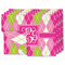 Pink & Green Argyle Double-Sided Linen Placemat - Set of 4 w/ Monogram