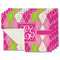 Pink & Green Argyle Single-Sided Linen Placemat - Set of 4 w/ Monogram