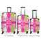 Pink & Green Argyle Luggage Bags all sizes - With Handle