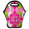 Pink & Green Argyle Lunch Bag - Front