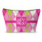 Pink & Green Argyle Makeup Bag (Personalized)