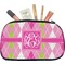 Pink & Green Argyle Makeup / Cosmetic Bag - Medium (Personalized)