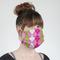 Pink & Green Argyle Mask - Quarter View on Girl
