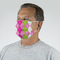 Pink & Green Argyle Mask - Quarter View on Guy