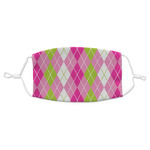 Pink & Green Argyle Adult Cloth Face Mask - Standard