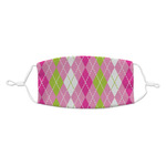 Pink & Green Argyle Kid's Cloth Face Mask